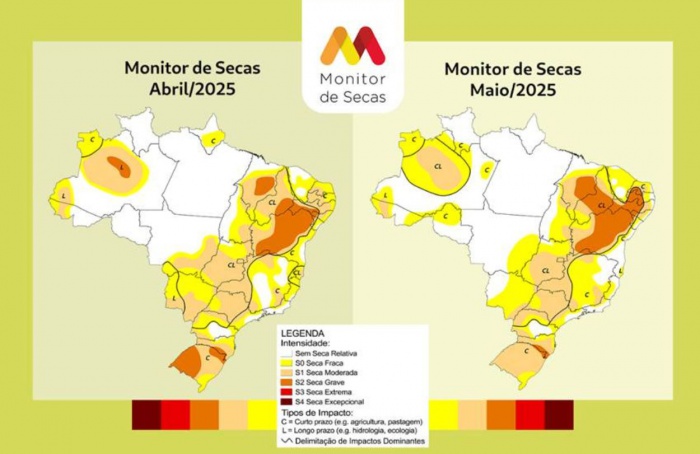 Seca recua em parte do país, aponta Monitor
