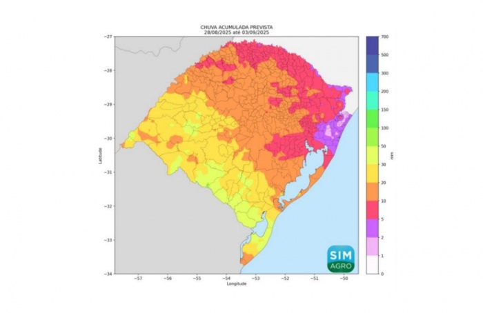 Previsão é de calor e chuva no RS para a próxima semana