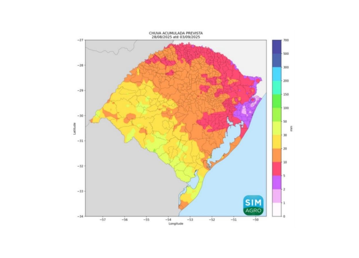 Previsão é de calor e chuva no RS para a próxima semana