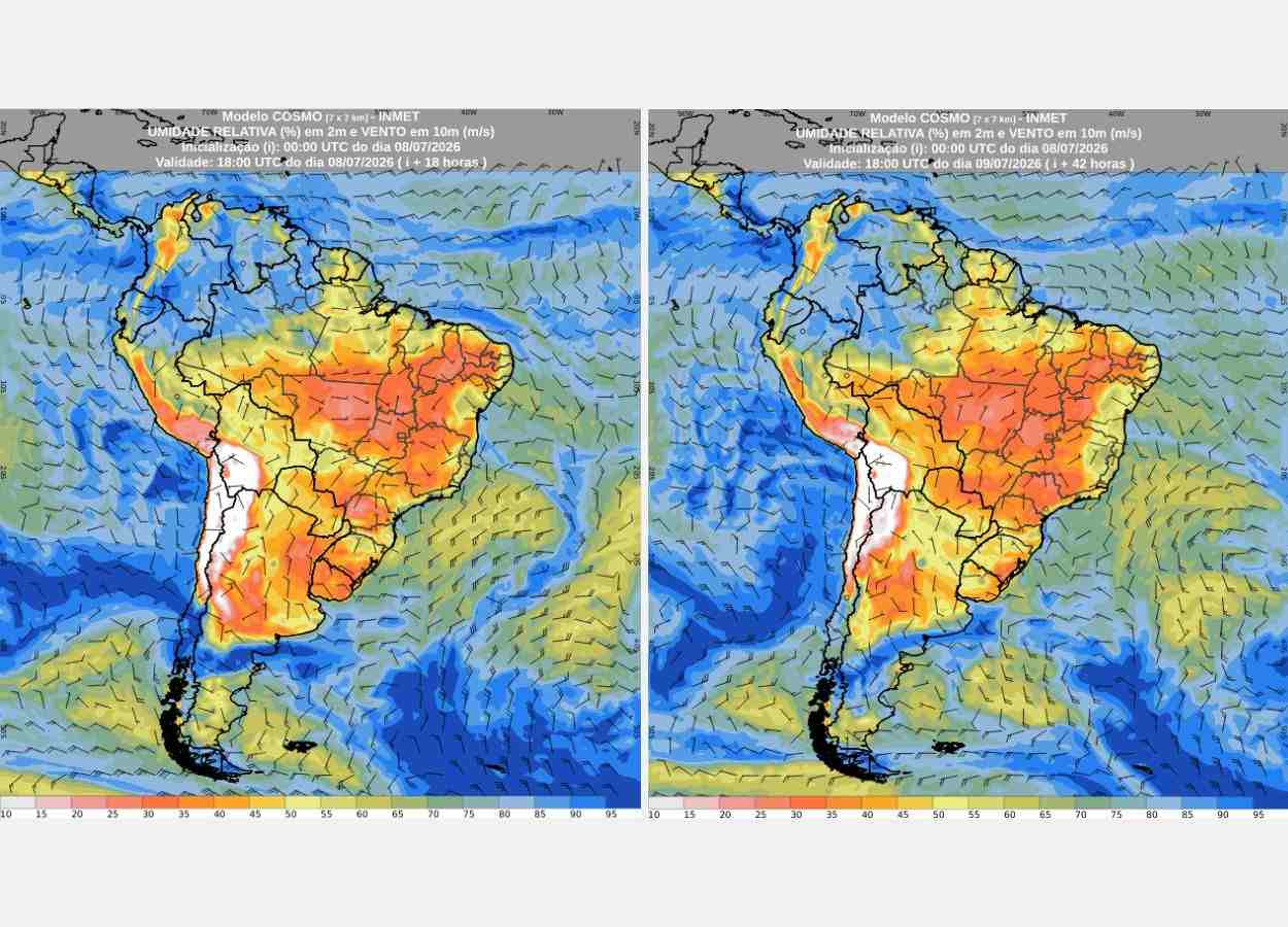 Ar seco mantém alerta de baixa umidade em 14 estados do Brasil