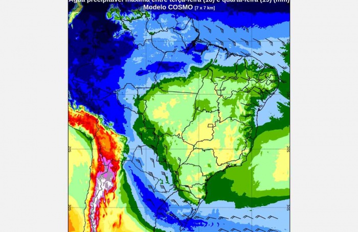 Inmet: previsão do tempo para terça (18) e quarta-feira (19)
