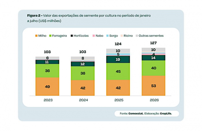Exportações de sementes somam US$ 126,7 milhões até julho