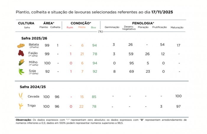 PR Safra 2025/26: precipitações afetam ritmo do plantio