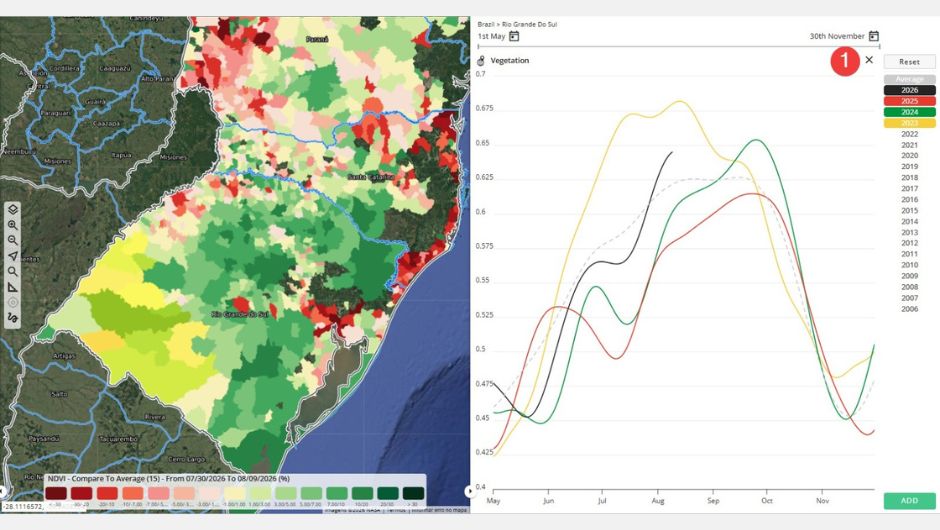 NDVI na Região Sul