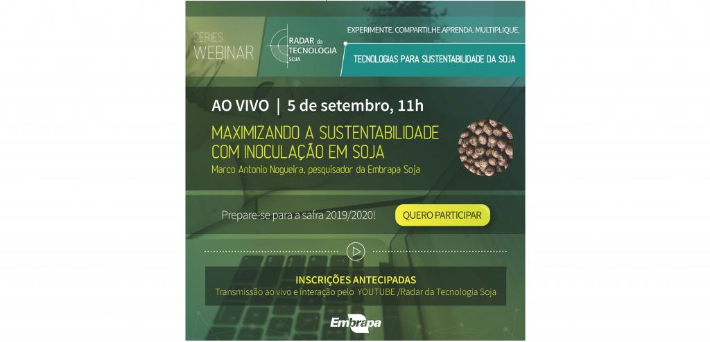 Embrapa promove webinar gratuito sobre coinoculação em soja