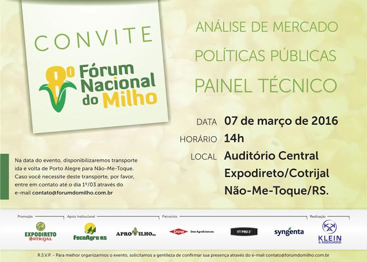 Forúm do Milho em 2016 aborda conservação, políticas de incentivo e a dinâmica de preços globais do grão