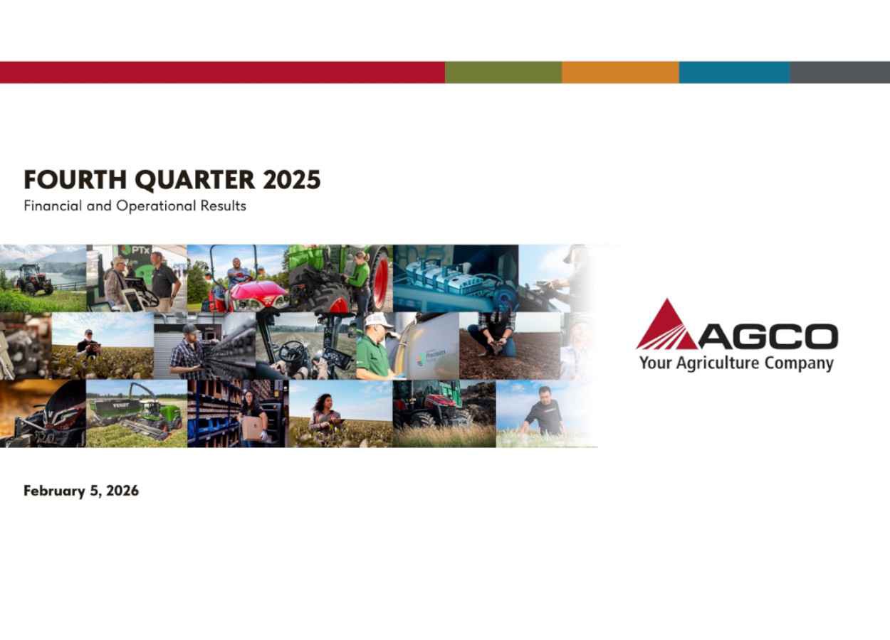 AGCO apresenta os números de 2025
