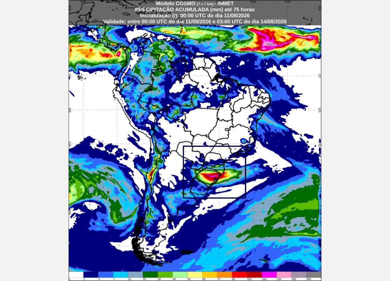 Tempestades retornam ao Sul do Brasil, enquanto calor aumenta em partes do Centro-Oeste, Norte e Sudeste