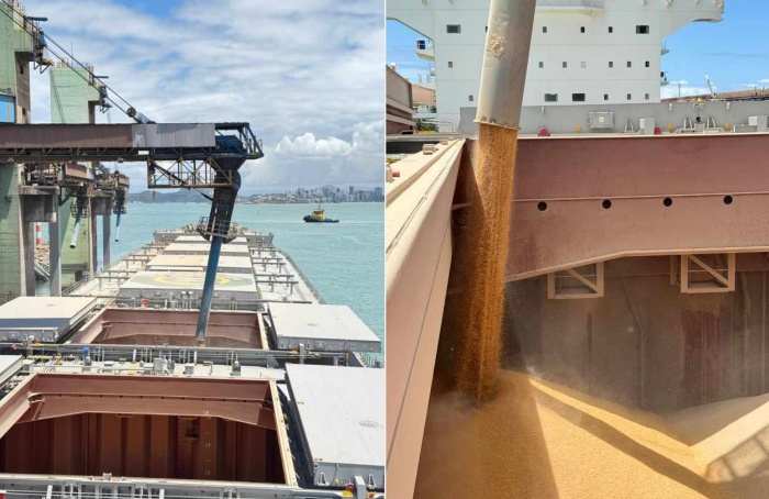 VLI realiza primeiro embarque de milho à China pelo ES