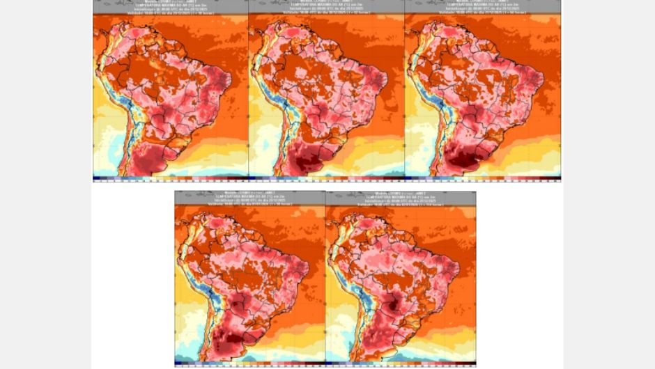 Figura 3: previsão de temperatura máxima para a semana de 29 a 02 de janeiro de 2026 às 15h (horário de Brasília); fonte: Inmet