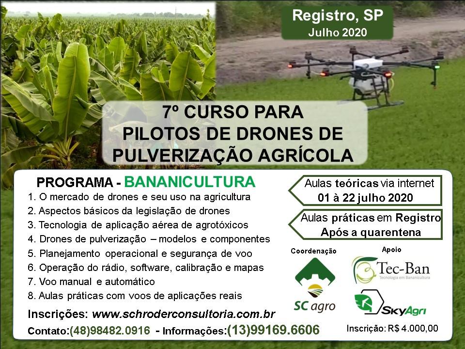 Curso sobre utilização de drones de pulverização na bananicultura