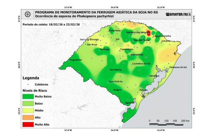 RS Safra 2025/26: ferrugem-asiática, ácaros e percevejos