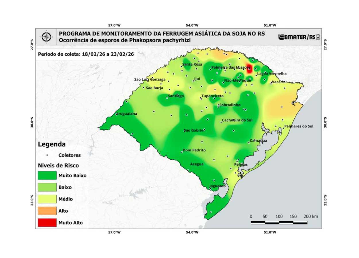 RS Safra 2025/26: ferrugem-asiática, ácaros e percevejos