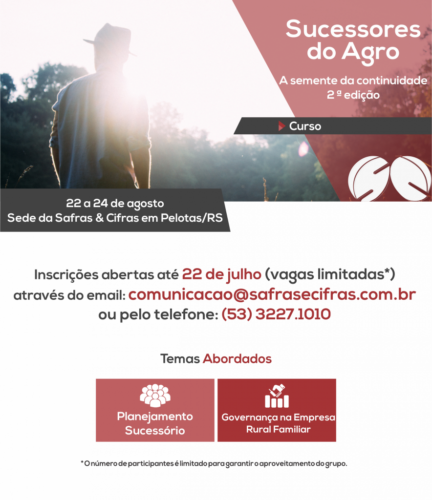 Inscrições abertas para a segunda turma do Curso de Sucessores do Agro