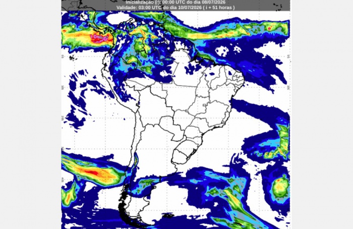 Inmet: previsão do tempo para quinta (9) e sexta-feira (10)