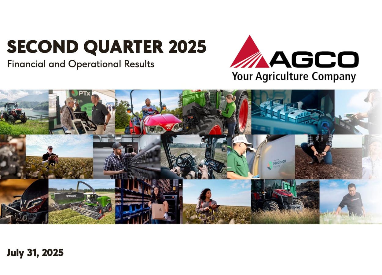 AGCO eleva margens no 2º trimestre de 2025