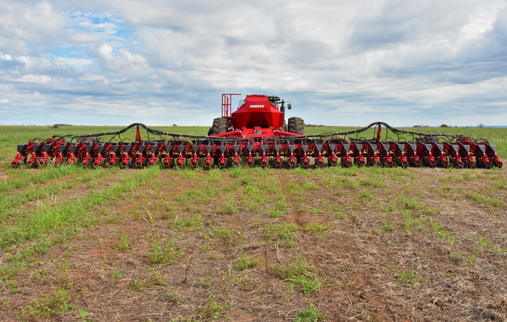 The seeder used in the test drive had 36 planting lines spaced 50cm apart