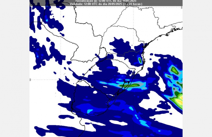 Frente fria provoca chuvas fortes no RS