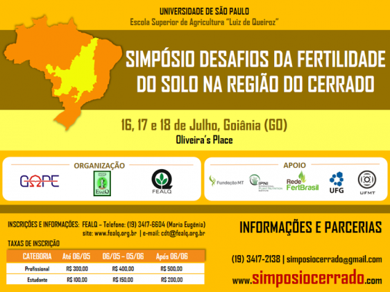 Simpósio “Desafios da Fertilidade do Solo na Região do Cerrado”