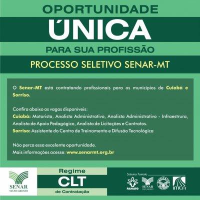 Senar-MT abre terceiro processo seletivo de 2015