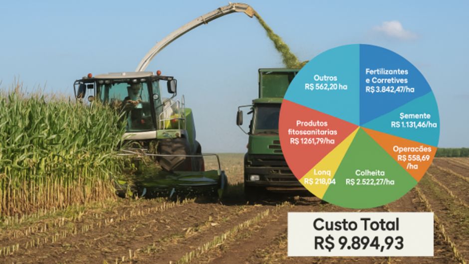 Figura 1: participação percentual de cada componente no custo total da produção de silagem de milho; fonte da imagem: IA