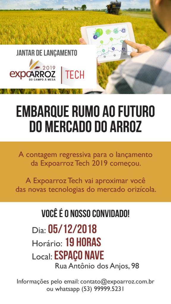 Expoarroz Tech 2019 terá lançamento oficial no dia 05/12