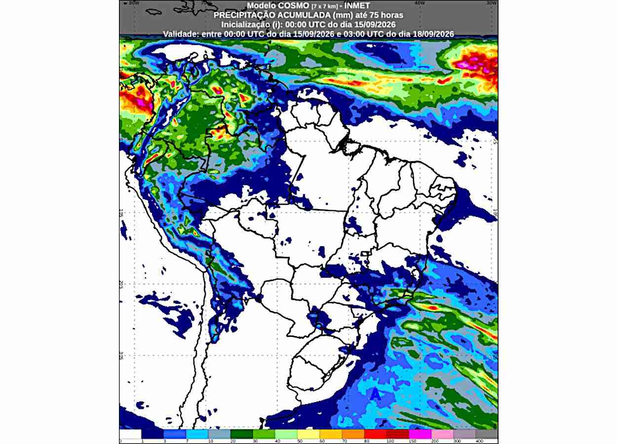 Inmet: previsão do tempo para quarta (16/9) e quinta (17/9)
