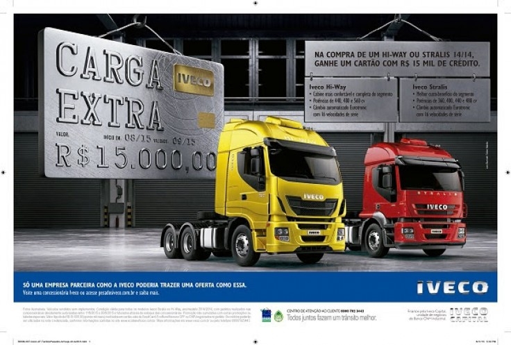 Nova campanha da Iveco dá R$ 15 mil na compra de veículos pesados