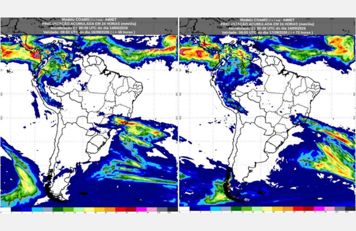 Inmet: previsão do tempo para terça (15/9) e quarta-feira (16/9)