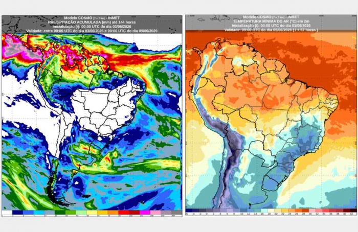 Previsão mantém contraste entre chuva e tempo seco no país