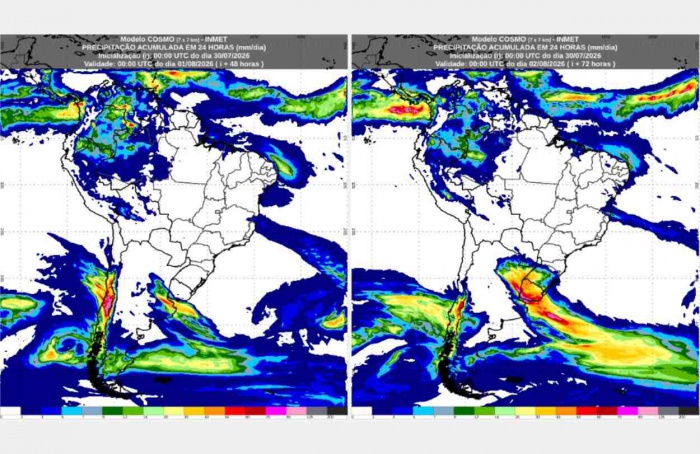 Inmet: previsão do tempo para sexta (31) e sábado (1º)