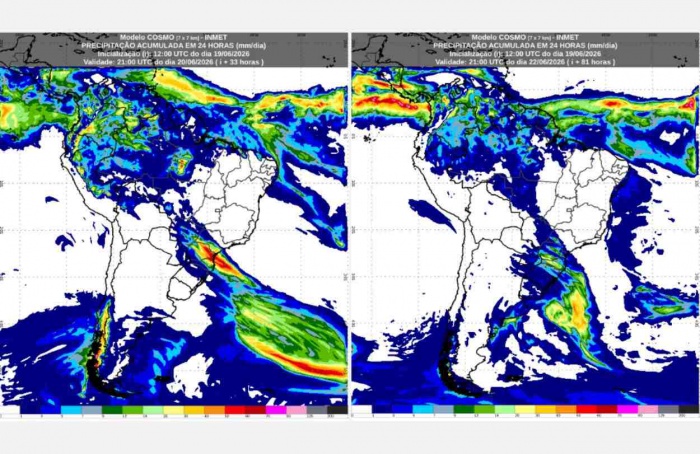 Inmet: previsão do tempo até segunda-feira (22)