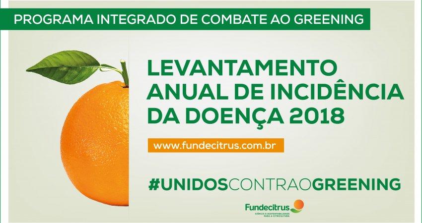 Levantamento de greening 2018 e Programa Integrado de Combate à doença serão apresentados no Fundecitrus