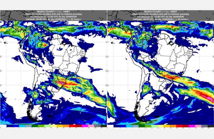 Inmet: previsão do tempo para sexta-feira (11/9) e sábado (12/9)