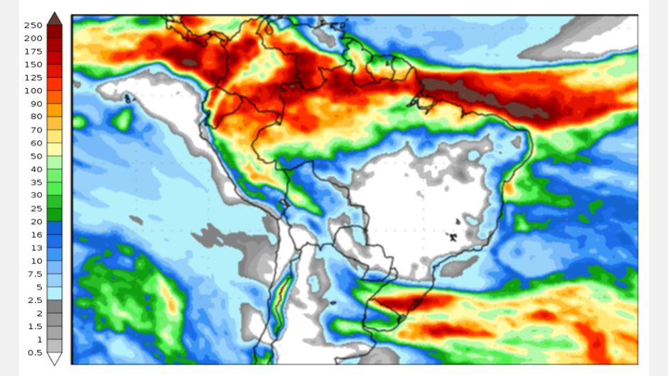 Figura 2: previsão de chuva para 2ª semana (07 e 15/05/2024); fonte: NCEP/NOAA