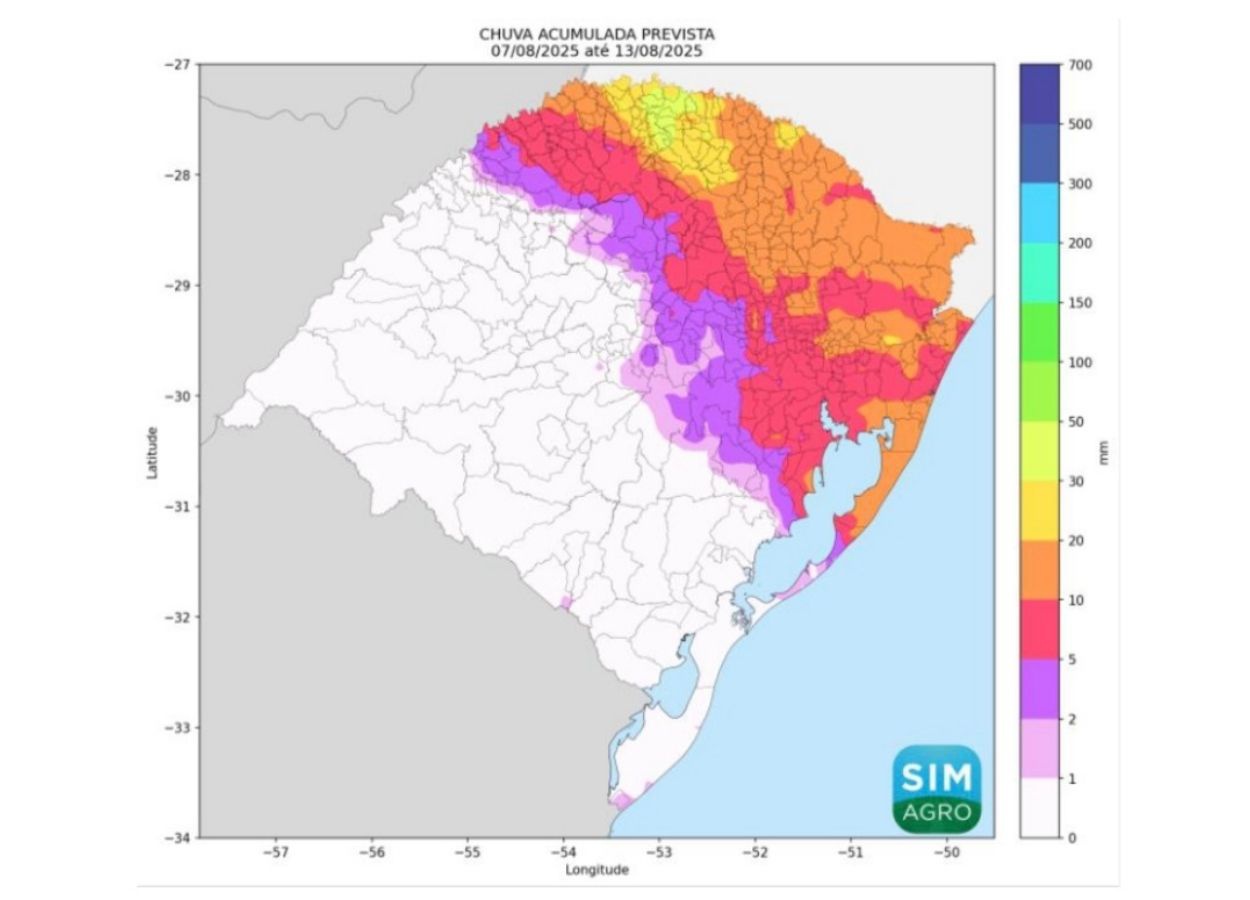 Previsão para próxima semana é de frio e geada no RS