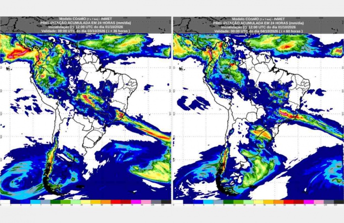 Inmet: previsão do tempo para sexta-feira (2/10) e sábado (3/10)