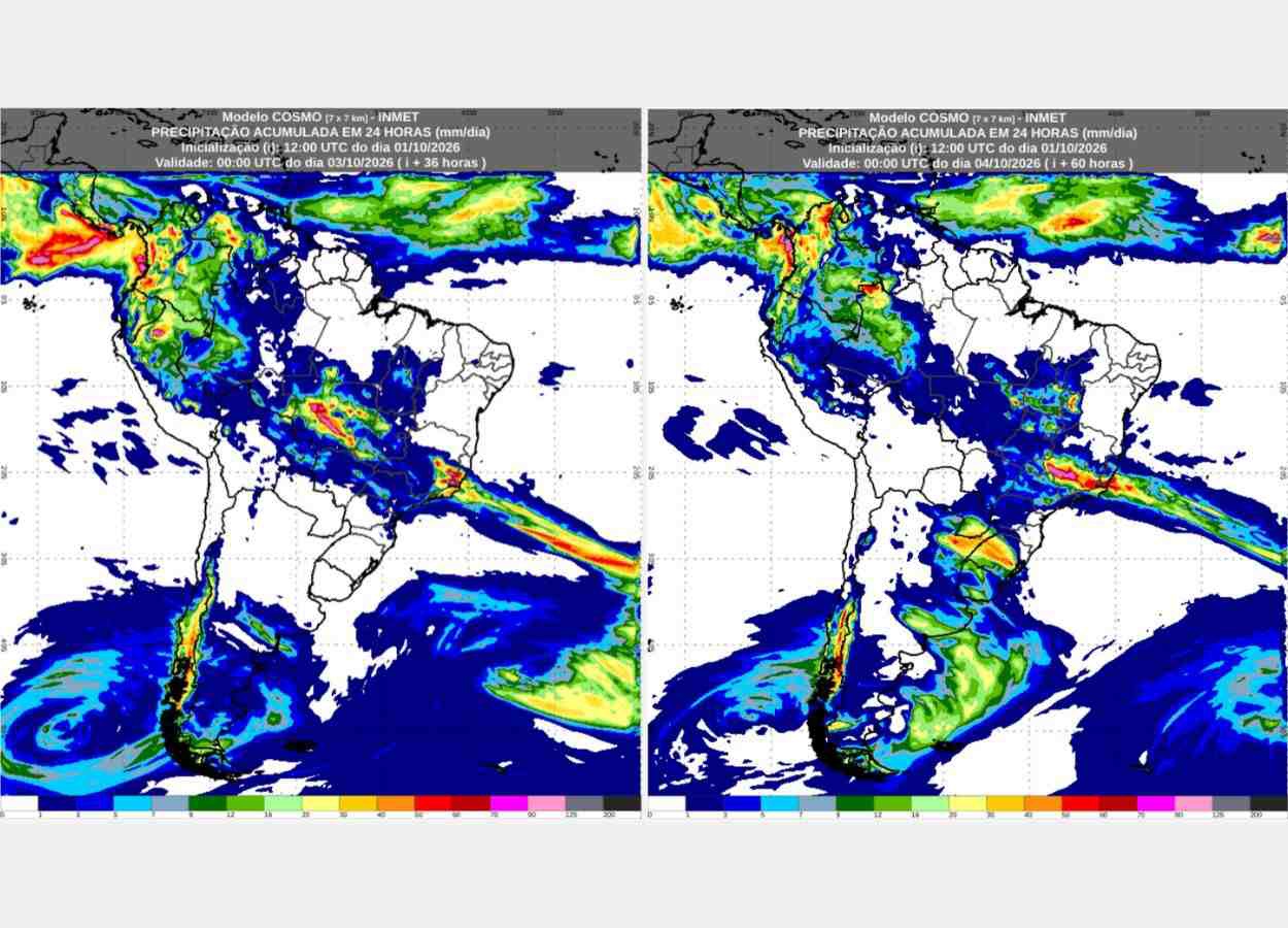 Inmet: previsão do tempo para sexta-feira (2/10) e sábado (3/10)