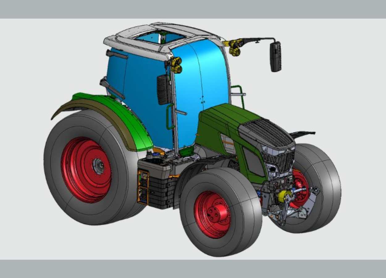 Trator elétrico promete até 200 cv e operação contínua com baterias e extensor de autonomia