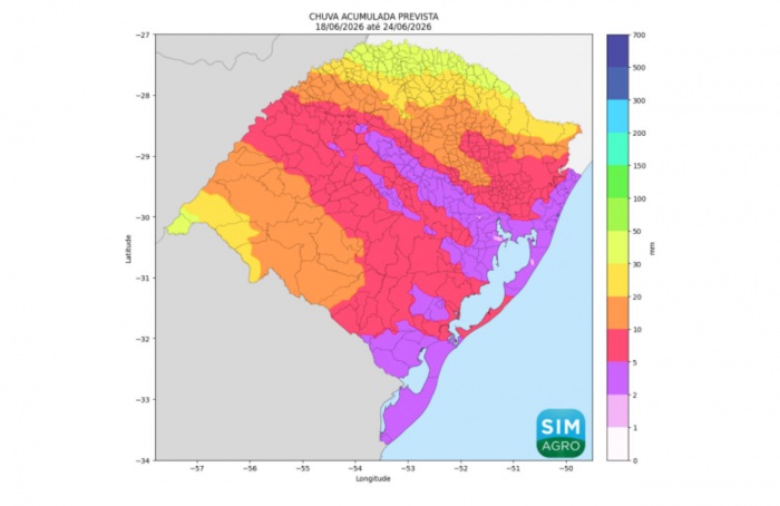 Semana terá chuva irregular e retorno do frio no RS