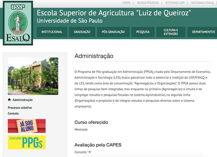 ESALQ tem novo Programa de Pós-graduação aprovado pela CAPES