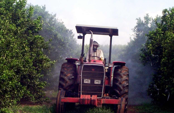 Occupational exposure in citrus spraying activities is assessed by IAC-Quepia