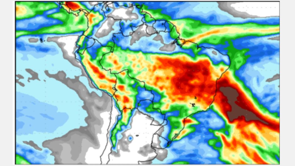 Figura 2: previsão de chuva para a 2ª semana (23 a 31/01/2024); fonte: GFS