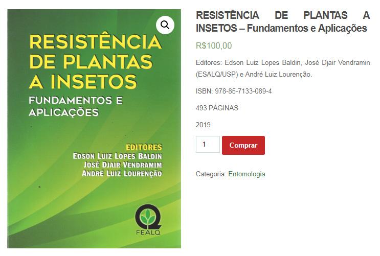 Entomologista da Embrapa participa de livro sobre resistência de plantas a insetos