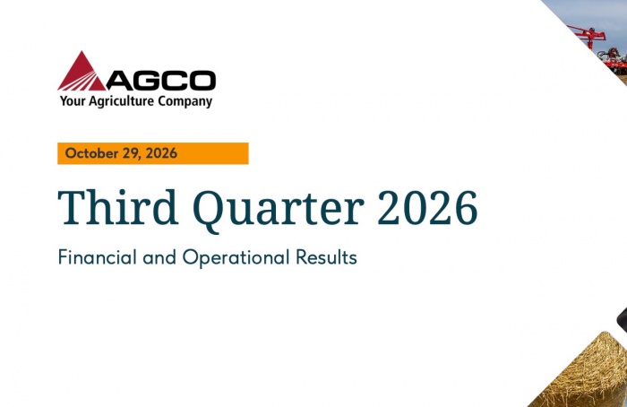 AGCO divulga resultados do terceiro trimestre de 2026