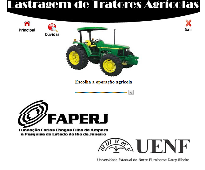 Tela inicial de inserção do tipo operação agrícola.