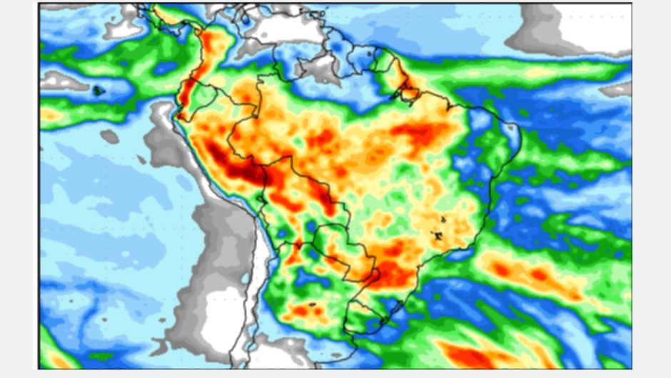 Figura 2: previsão de chuva para a 2ª semana (13 a 21/02/2024); fonte: GFS