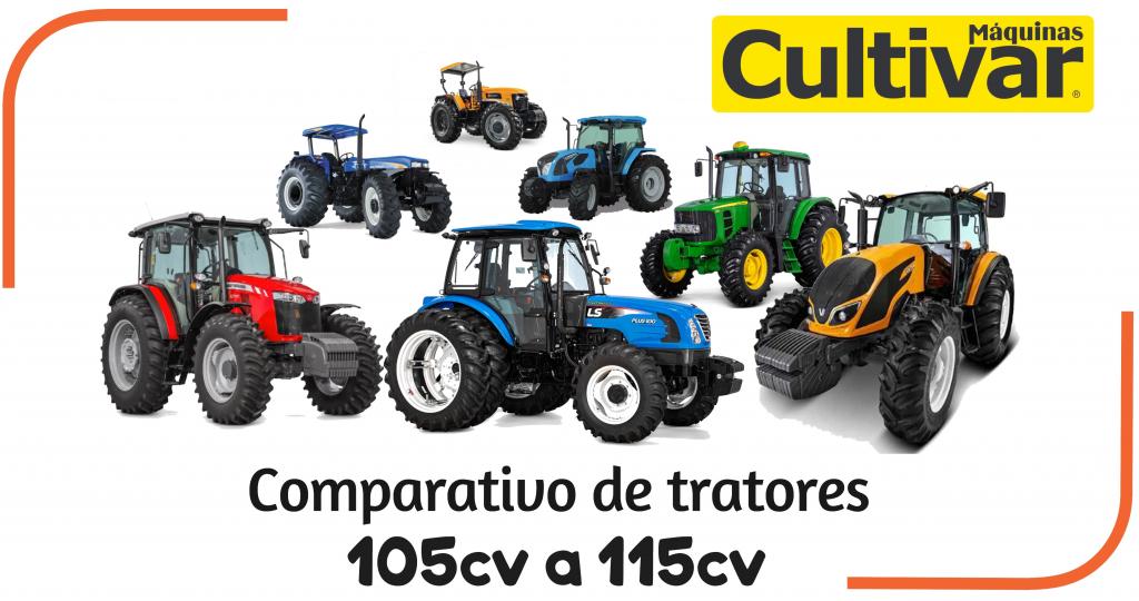 Comparativo de tratores 105cv a 115cv comercializados no Brasil