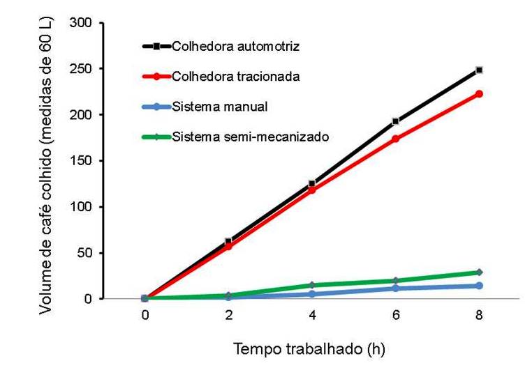 Figura 3 - Produtividade dos diferentes sistemas de colheita de café avaliados. 