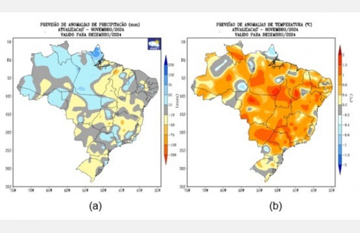 Previsão para dezembro aponta chuvas irregulares no Brasil